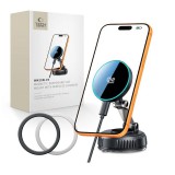 TECH-PROTECT MM25W-V8 QI2.2 MAGNETIC MAGSAFE szélvédőre és műszerfalra szerelhető vezeték nélküli autós töltő 25W fekete