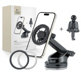 TECH-PROTECT N56 MAGNETIC MAGSAFE MŰSZERFAL ÉS SZELLŐZŐ AUTÓS TARTÓ fekete