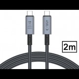 Tech-Protect USB Type-C - USB Type-C adat- és töltőkábel - Tech-Protect Ultraboost USB 4.0 / 8K / 40 Gbps / PD240 Cable - 240W - szürke (TP308996)