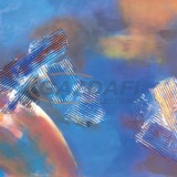 TECHNOTHERM ISP-AL 3 950-RF Infrapanel, 0,95kW, "absztrakt 3" nyomtatott, porszórt felület, külső termosztáttal vezérelhető