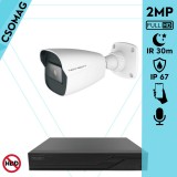 Techson 1 cső kamerás analóg megfigyelőrendszer 2MP NightVision HD cső biztonsági kamera, 2.8 mm fix objektívvel, valós WDR, beépített mikrofonnal