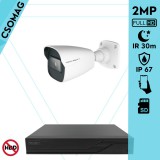 Techson 1 cső kamerás IP megfigyelőrendszer 2MP cső biztonsági kamera, 2.8 mm-es fix objektívvel, SD kártya foglalattal, PoE, IR LED 30m, kültéri, fém ház