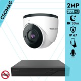 Techson 1 dome kamerás analóg megfigyelőrendszer 2MP NightVision HD dóm biztonsági kamera, 2.8 mm fix objektívvel, valós WDR, beépített mikrofonnal