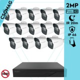 Techson 14 cső kamerás analóg megfigyelőrendszer 2MP HD cső biztonsági kamera, 2.8 mm fix objektívvel