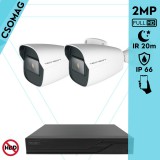 Techson 2 cső kamerás analóg megfigyelőrendszer 2MP HD cső biztonsági kamera, 2.8 mm fix objektívvel