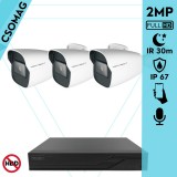 Techson 3 cső kamerás analóg megfigyelőrendszer 2MP NightVision HD cső biztonsági kamera, 2.8 mm fix objektívvel, valós WDR, beépített mikrofonnal