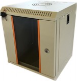 TechSon 312 x 300 mély 6U magas, fali 10"-os rackszekrény, üveg ajtó, fehér