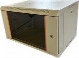 TechSon 540 x 400 mély 9U magas, fali 19"-os rackszekrény, üveg ajtó, fehér