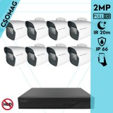 Techson 8 cső kamerás analóg megfigyelőrendszer 2MP HD cső biztonsági kamera, 2.8 mm fix objektívvel