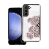 Teddy Bear Samsung Galaxy A55 5G csillogó köves tok, rózsaszín