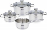 Tefal A705A836 Duetto On 3 rétegű alj, nemesacél-üveg, max 260 C Inox-Átlátszó edény készlet (7 db)