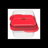 Tefal K2198314 1.08 l, 0.8 l, műanyag Piros-Átlátszó ételtároló szett (2 db) + 1 db fedél