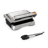 Tefal OptiGrill GC773D10, 2100 W, 2 zóna, Tapadásmentes, Inox-Fekete, Elektromos kontaktgrill