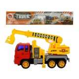 Teherautó, munkagépes, lend., emelőkosaras, 27,5x27,5 cm