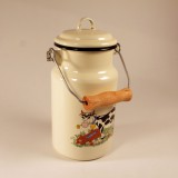 Tejeskanna, zománcozott, bocis, 2 literes - Ingyenes szállítással