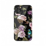 Telefon tok, iPhone 11 Pro Max hátlaptok, virág mintás, fekete, Devia Perfume Lily