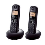 Telefon, vezeték nélküli, telefonpár, PANASONIC "KX-TGC212PDB Duo, fekete