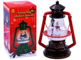 Téli Dekoráció-Lámpás Hóeséssel-Fény-Dallam