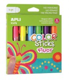 Tempera kréta készlet, APLI Kids Color Sticks Fluor, 6 fluoreszkáló szín (LCA14404)
