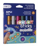 Tempera kréta készlet, APLI Kids Color Sticks Metallic, 6 különböző metál szín (LCA14405)