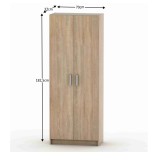 Tempo 2-ajtós szekrény, polcos, tölgy sonoma, BETTY 7 BE07-004-00