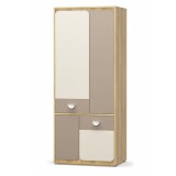 Tempo Akasztós szekrény 4D, árpás tölgy/champagne/cappuccino, LOTTY