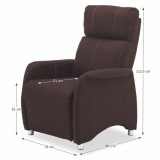 Tempo Állítható TV fotel, textilbőr barna, FOREST