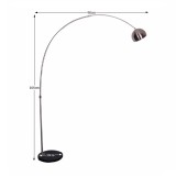 Tempo Állólámpa, rozsdamentes acél/fekete márvány,  CINDA TIP 15 F1034-S