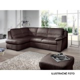 Tempo Bőrből készült sarokülőgarnitúra, balos kivitelben, 
ágyfunkcióval, sötétbarna, DANILO