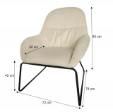 Tempo Dizájn fotel, bézs/fekete fém, MARTEL