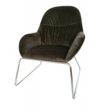 Tempo Dizájn fotel, sötétszürke/króm, MARTEL