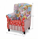 Tempo Dizájnos fotel, mintás patchwork szövet, DENY TYP 2