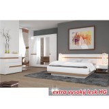 Tempo Éjjeliszekrény, fehér extra magas fényű HG/tölgy sonoma sötét trufla, LYNATET TYP 95