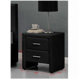 Tempo Éjjeliszekrény, ökobőr, fekete, CASTEL