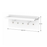 Tempo Előszoba bútor, fogas, DTD fóliázott/MDF festett, fehér, PARIS 70308