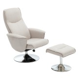 Tempo Fotel lábtartóval, krémszínű, LONATO