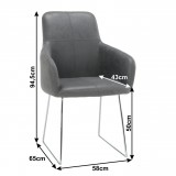 Tempo Fotel, szövet szürke/króm, VERMONA TYP 2