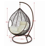 Tempo Függőfotel, barna/krémszín,  NOELA