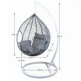 Tempo Függőfotel, fehér/szürke, NOELA