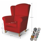 Tempo Füles fotel, piros, CHARLOT