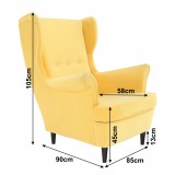 Tempo Füles fotel, sárga/wenge, RUFINO