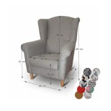 Tempo Füles fotel, szürke, CHARLOT