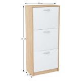 Tempo Háromrészes cipősszekrény, fehér/tölgy sonoma, VIVAT TYP 2