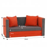 Tempo Kinyitható kanapé, narancssárga/szürke, KATARINA NEW