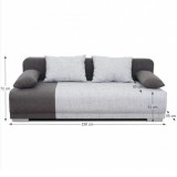 Tempo Kinyitható kanapé, szövet zsenília szürke, SUZAN