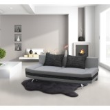 Tempo Kinyitható kanapé, szürke/fekete melír, NORA