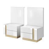 Tempo Kondela 2 éjjeliszekrény, fehér/grandson tölgy/fehér magasfényű, CITY