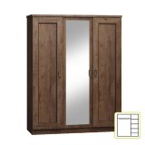 Tempo Kondela Akasztós szekrény polcokkal, tölgyfa lefkas, TEDY TYP T15