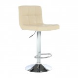 Tempo Kondela Bárszék, krémszínű textilbőr/króm, KANDY NEW