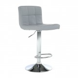 Tempo Kondela Bárszék, szürke textilbőr/króm, KANDY NEW
